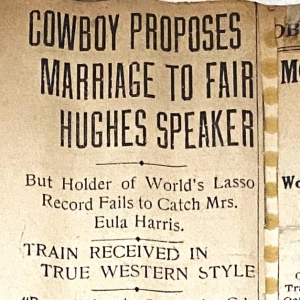 Cowboy Proposes Marriage to Fair Hughes Speaker Cowboy Proposes Marriage to Fair Hughes Speaker