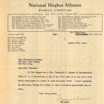 Frances Kellor letter to Elisabeth Freeman about joining the Hughes Campaign Frances Kellor letter to Elisabeth Freeman about joining the Hughes Campaign