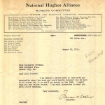 Frances Kellor letter to Elisabeth Freeman about joining the Hughes Campaign Frances Kellor letter to Elisabeth Freeman about joining the Hughes Campaign