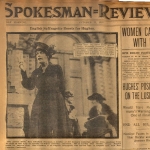 Clipping from the Spokesman Review where Elisabeth Freeman led a street meeting Clipping from the Spokesman Review where Elisabeth Freeman led a street meeting