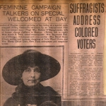 Clipping about speaking to colored voters Clipping about speaking to colored voters