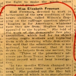 Fragment of Phoenix newspaper: Elisabeth Freeman accusing Wilson as “flip flopping Fragment of Phoenix newspaper: Elisabeth Freeman accusing Wilson as “flip flopping