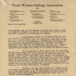 Texas Woman Suffrage Association letter regarding EF employment dispute, p2
