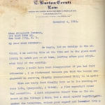 Letter From E. Burton Ceruti Discussing Canceled Date on Elisabeth Freeman's Speaking Tour