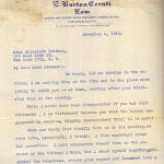 Letter From E. Burton Ceruti Discussing Canceled Date on Elisabeth Freeman's Speaking Tour Letter From E. Burton Ceruti Discussing Canceled Date on Elisabeth Freeman's Speaking Tour