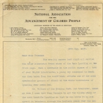 NAACP letter from Roy Nash to Elisabeth Freeman asking her to investigate lynching in Waco, Texas, page 1 NAACP letter from Roy Nash to Elisabeth Freeman asking her to investigate lynching in Waco, Texas, page 1