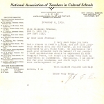 Letter from C.R. E. Lee of the National Assn of Teachers in Colored Schools