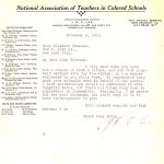 Letter from C.R. E. Lee of the National Assn of Teachers in Colored Schools Letter from C.R. E. Lee of the National Assn of Teachers in Colored Schools
