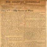 Editorial Houston Chronicle denouncing lynching of Jesse Washington Editorial Houston Chronicle denouncing lynching of Jesse Washington