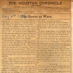Editorial Houston Chronicle denouncing lynching of Jesse Washington Editorial Houston Chronicle denouncing lynching of Jesse Washington